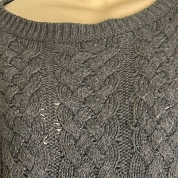 Vintage Roots Cable Knit Sweater Women’s XL Gray Wool Cotton Blend Cozy‎ Cabin - Picture 4 of 6